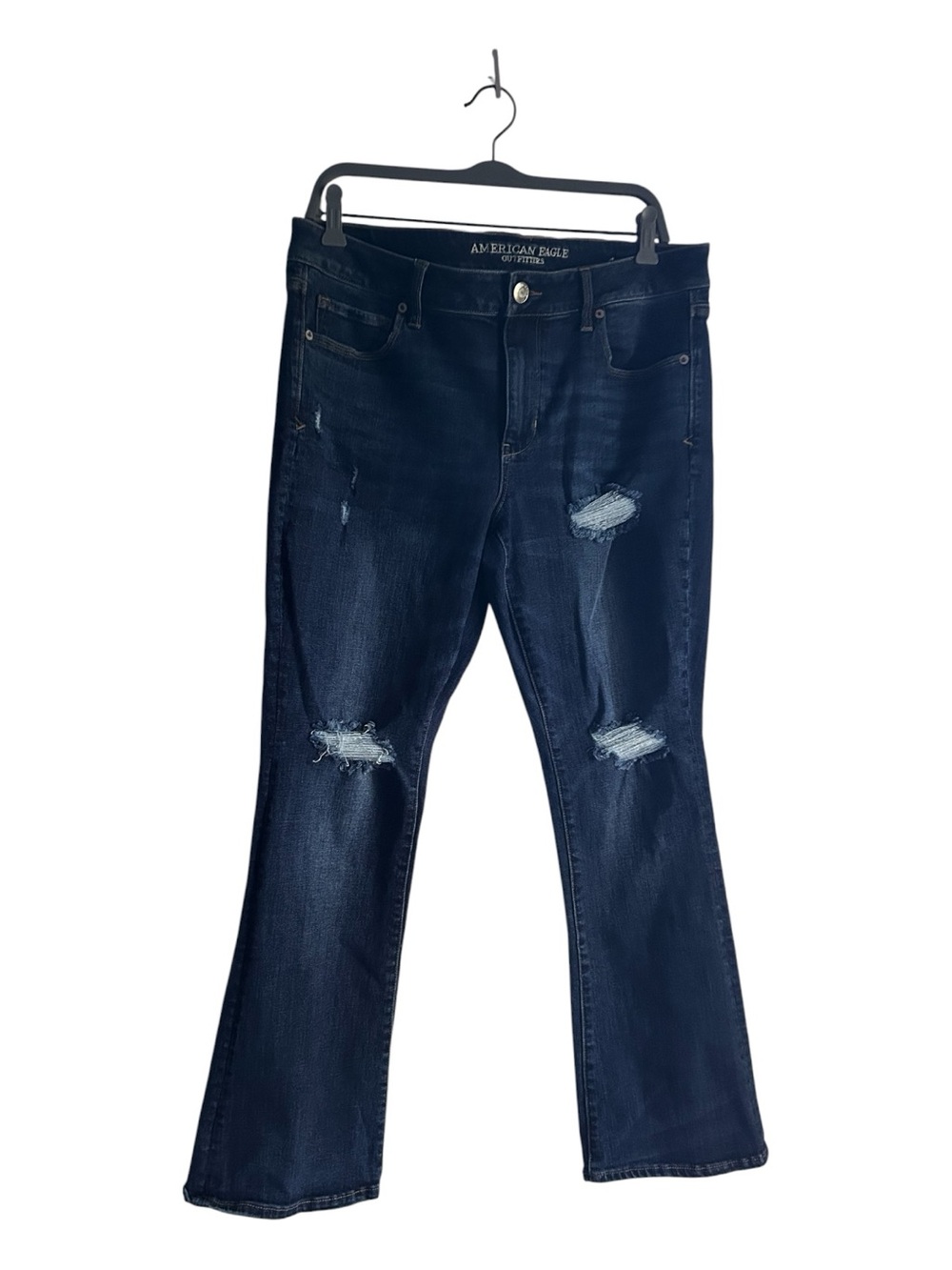 American Eagle Outfitters Size 16 Dark Navy Distressed Skinny Jeans